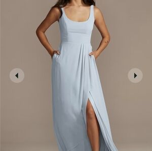 Dusty Blue David's Bridal Bridesmaid Dress, Size 8